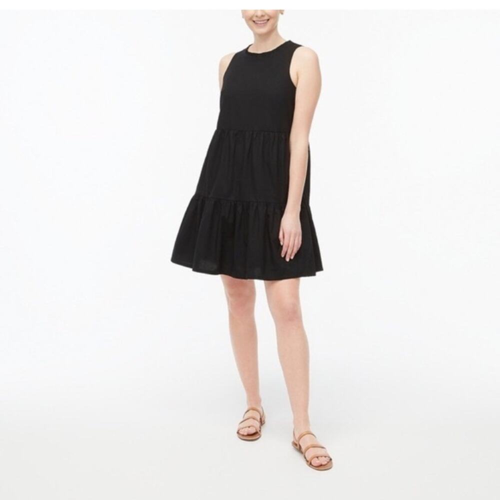 J. Crew size 8 Classic Black Tiered Mini Dress medium casual